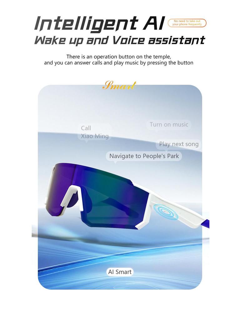 QY-pro01 Bluetooth Cycling Glasses: Outdoor Sports, UV Protection, Music & Calls