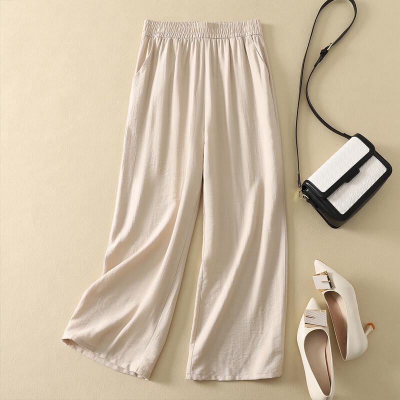 

Mom s Summer High-Waist Loose Straight-Leg Casual Pants XL