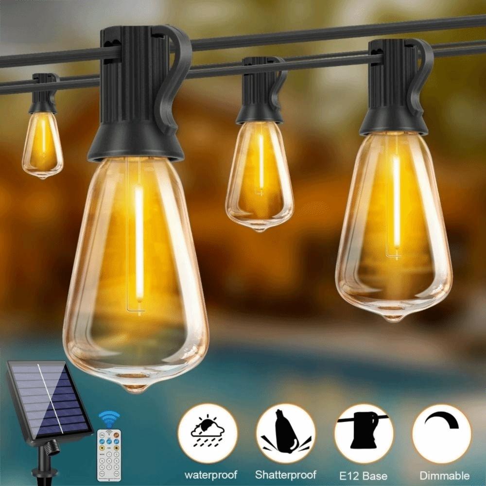 Shatterproof Solar Globe LED String Lights Dimmable Christmas LED String Lights  Bistro