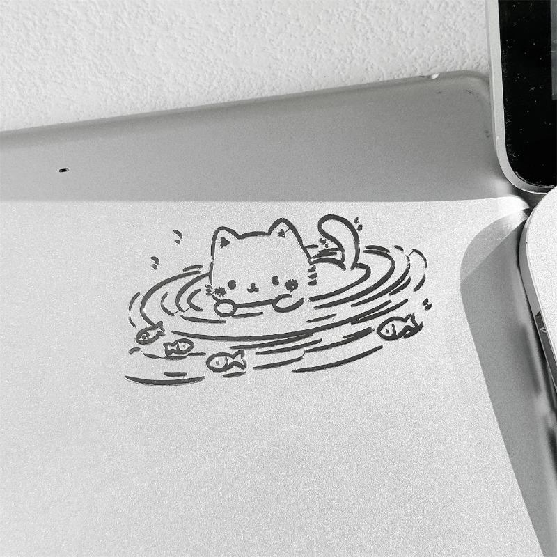 2 Stück Neue 3D Metallaufkleber Wasserdichter Aufkleber Kätzchen Totoro Design für Telefon Laptop Tablet Kopfhörer Dekoration Kreative Kunst