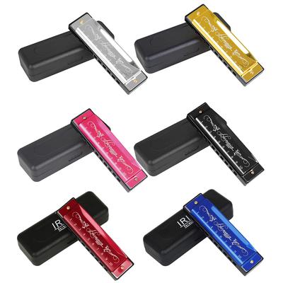 10 Holes 20 Notes Key Of C Harmonica Colorful Metal Shell With Packing Box Educational Toy Orff Children Musical Gifts Beginner