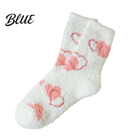 Cozy Indoor Thermal Socks Coral Fleece for Women Soft Crew with Non-Binding Warm Sleeping Cold Feet Top Fuzzy Sleep Cute Prints Autumn Winter Plush