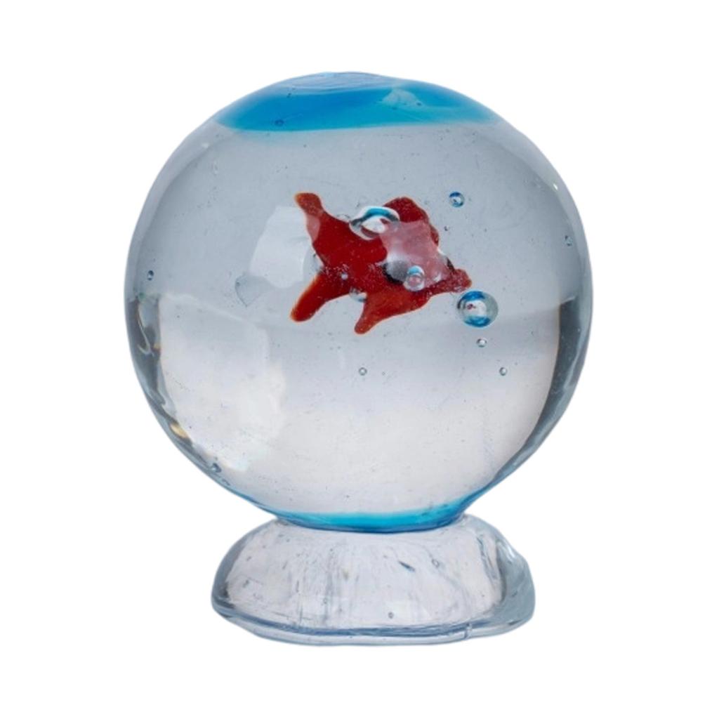 Glass Fish Tanks Figurines Tabletop Centerpiece Ornament Home Decors Crystal Collectible Figurines Gift for Christmas