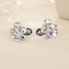 Retro rich flower opal earrings women's niche design sense three-dimensional flower stud earrings light luxury temperament earrings