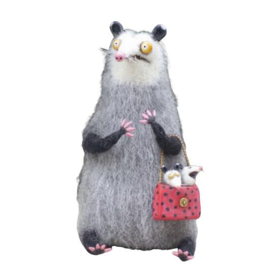 

Войлочні Талісмани Незвичайні Рукодільні Войлочні Прикраси Химерні Ляльки-Кіт/Опосум Колекційна Фігурка Тварини для Декору Столу, Полиці, Настільного Столу