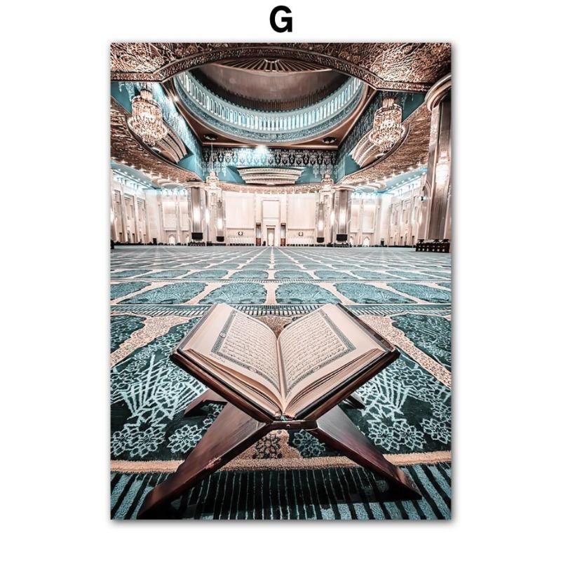 Sacred Islamic Mecca Kaaba Mosque Wall Art Canvas Painting  Nordic Style Posters  Prints for Living Room Decor