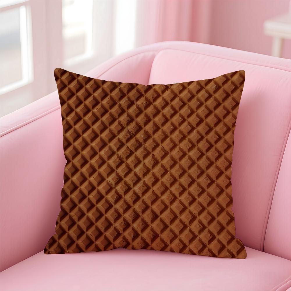 Yummy Cute Food Art Fried Egg Pizza Waffle Cushion Cover Pillow Case Soft Skin Friendly Fabric Concealed Zipper