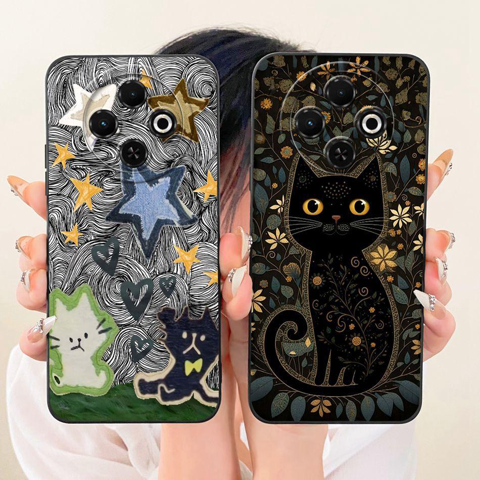 For Tecno Spark 30C 30 4G 30Pro Cute Cat Flower Butterfly Cartoon Phone Case For Spark30 Pro 30C Shockproof Soft Silicone Cases