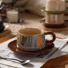 TLXT Retro British Ceramic Coffee Cup and Saucer