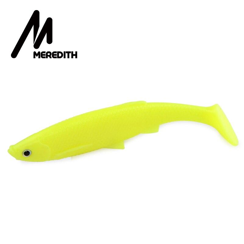 MEREDITH 4.73" Bleak Paddle Tail 14.5g 4pcs 120mm Fishing Soft Lures 3D Eyes T Tail Artificial Bait Plastic Pike Fishing Lures