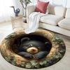 Bear Cub Round Area Rug,Carpet Rug for Living Room Bedroom Sofa Playroom Decor,Non-slip Floor Mat