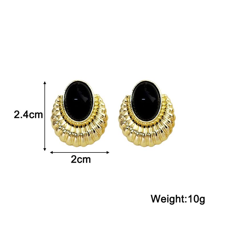 Black Oval Metal Drop Earrings for Women Minimalism Temperament Brincos Hyperbole Fashion Party Jewelry