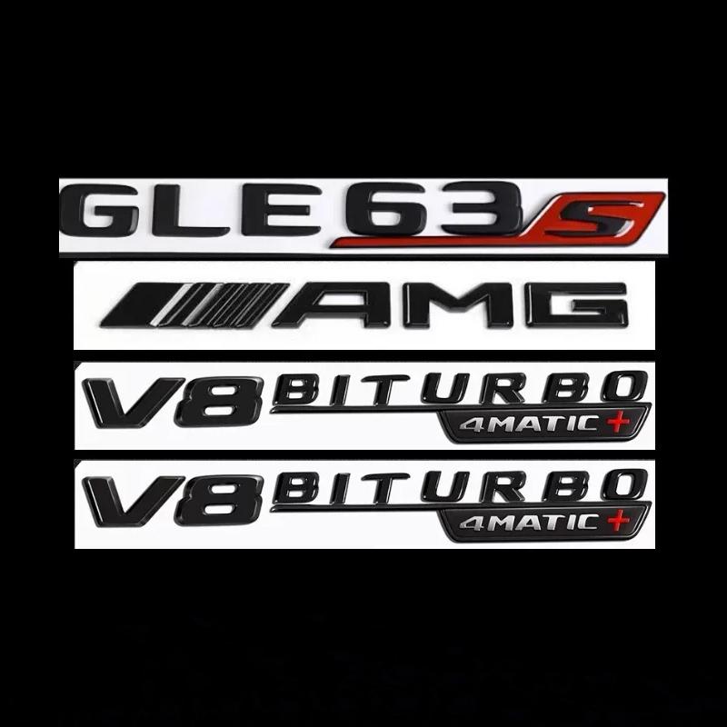 AAUX1 Letter Stickers Car Rear Trunk Emblem Fender Badge Front Grille Sticker For Mercedes Benz AMG GLE43 GLE400 GLE450 GLE53 GLE63S