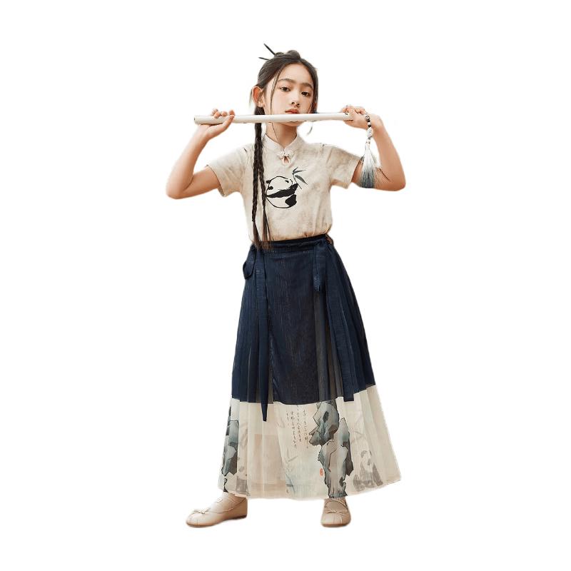 ASK JUNIOR Girls  Chinese Style Summer Skirt Set 140