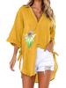 Blusa Stampata alla Moda da Donna Top Casual a Manica Corta T-shirt Larga da Donna con Scollo a V