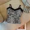 Lace Leopard Leopard Print Corset with Breast Pads Suspender Vest  Spring Summer