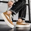 Autumn new leather super thick-soled wear-resistant shock-absorbing board shoes lace-up casual shoes