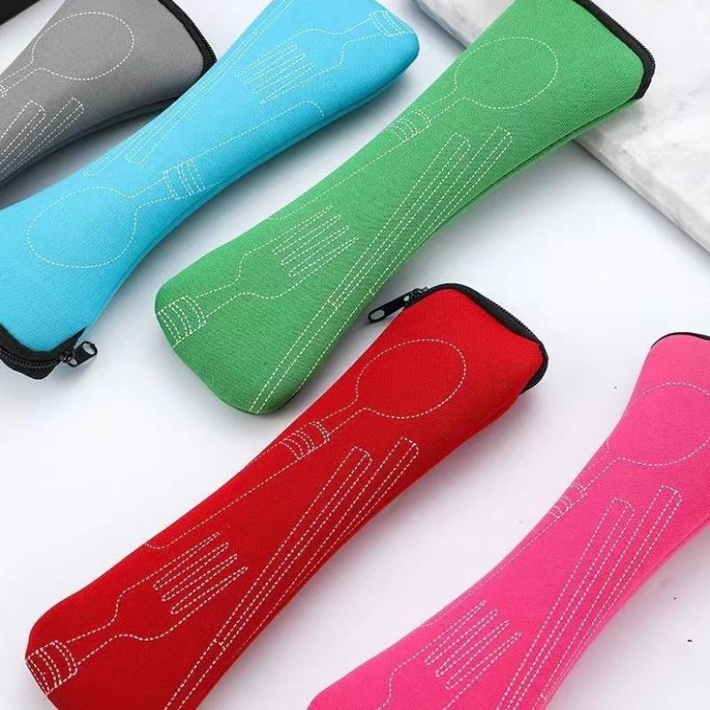 1PC Tableware Storage Cloth Bag Portable Fork Packaging Bag Outdoor Travel Picnic Camping Storage Bag Kitchen Gadgets