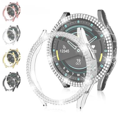 Schutzhülle für Samsung Galaxy Watch 7 6 5 4 (40 mm/44 mm) – Hartplastik-Schutzhülle mit diamantbesetztem, glänzendem Deckel (ohne Glas)