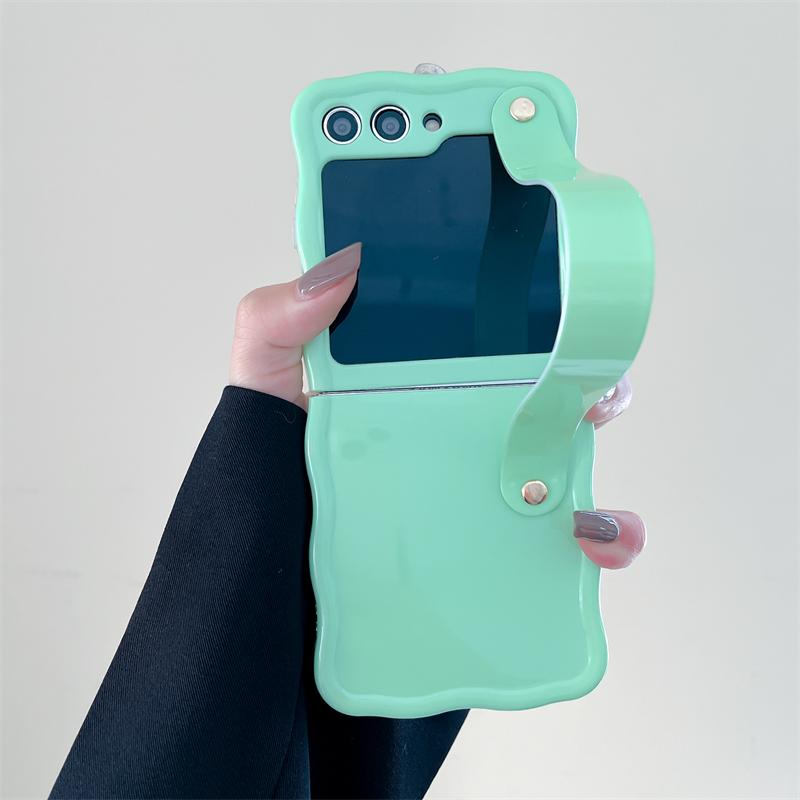 Wave Candy Color Applies To Samsung Zflip5 Mobile Phone Case Zflip3 Folding Screen Zflip5 Anti-drop Protective Case Female
