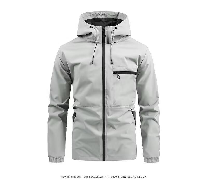 Coupe-vent imperméable à capuche pour homme: Veste décontractée polyvalente printemps/automne