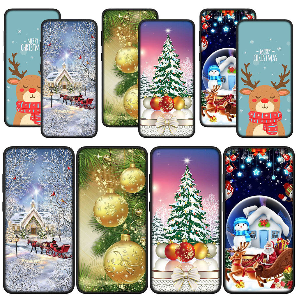 

для Samsung Galaxy S24 S23 iPhone 15 14 Xiaomi Redmi Note 13 12 11 Pro Max X 8 7 9 10 XR OPPO Huawei чехол для телефона елка Санта-Клаус Веселый рождественский чехол