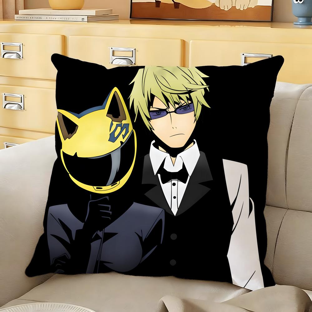 DDurarara Anime Cushion Cover Soft Durable Reversible Pillow Cover Home Car MultiScene Daily Comfort Pillowcase