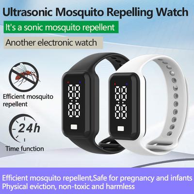 M53 Multifunctional 2-in-1 Ultrasonic Mosquito Repellent Bracelet with Time Display Kids Watch Physical Mosquito Repell