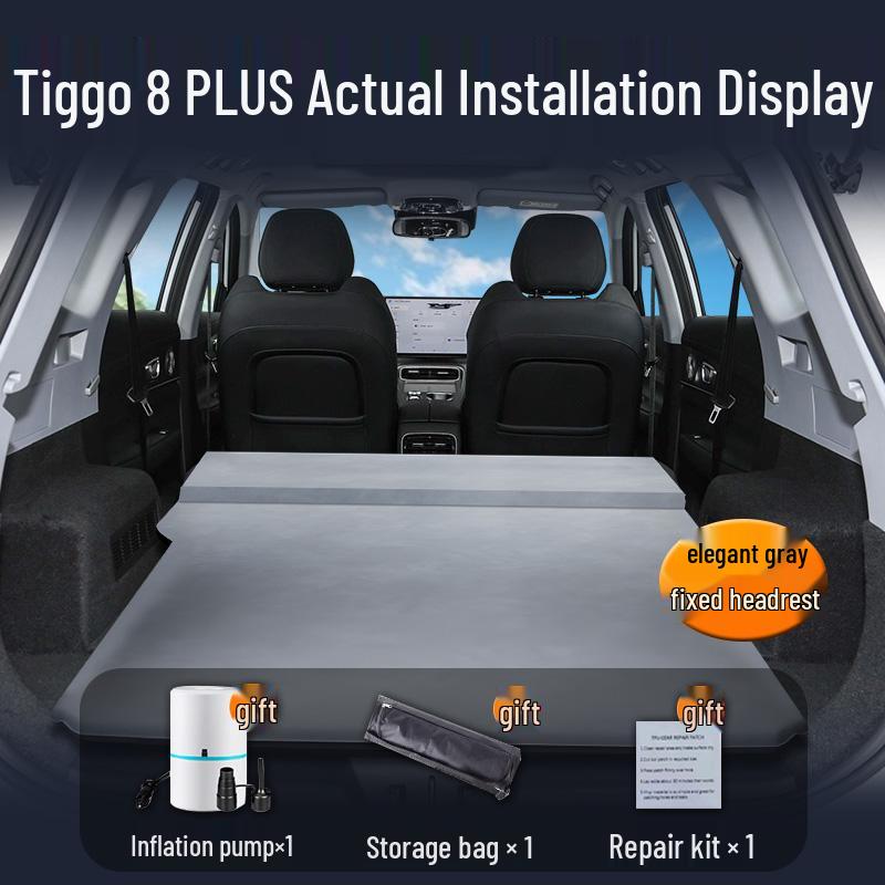 Pasuje do 25 modeli Chery Tiggo 8 Plus: Materac do łóżka samochodowego, Nadmuchiwany materac do bagażnika, Tylna poduszka powietrzna, Mata do spania w samochodzie.