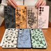 Line Rose Butterfly Floral Pattern Case For Samsung Galaxy S26 Ultra S25 Edge S24 Plus S23 FE S22 A17 A54 A55 A56 A57 5G Magnetic For Magsafe Cover