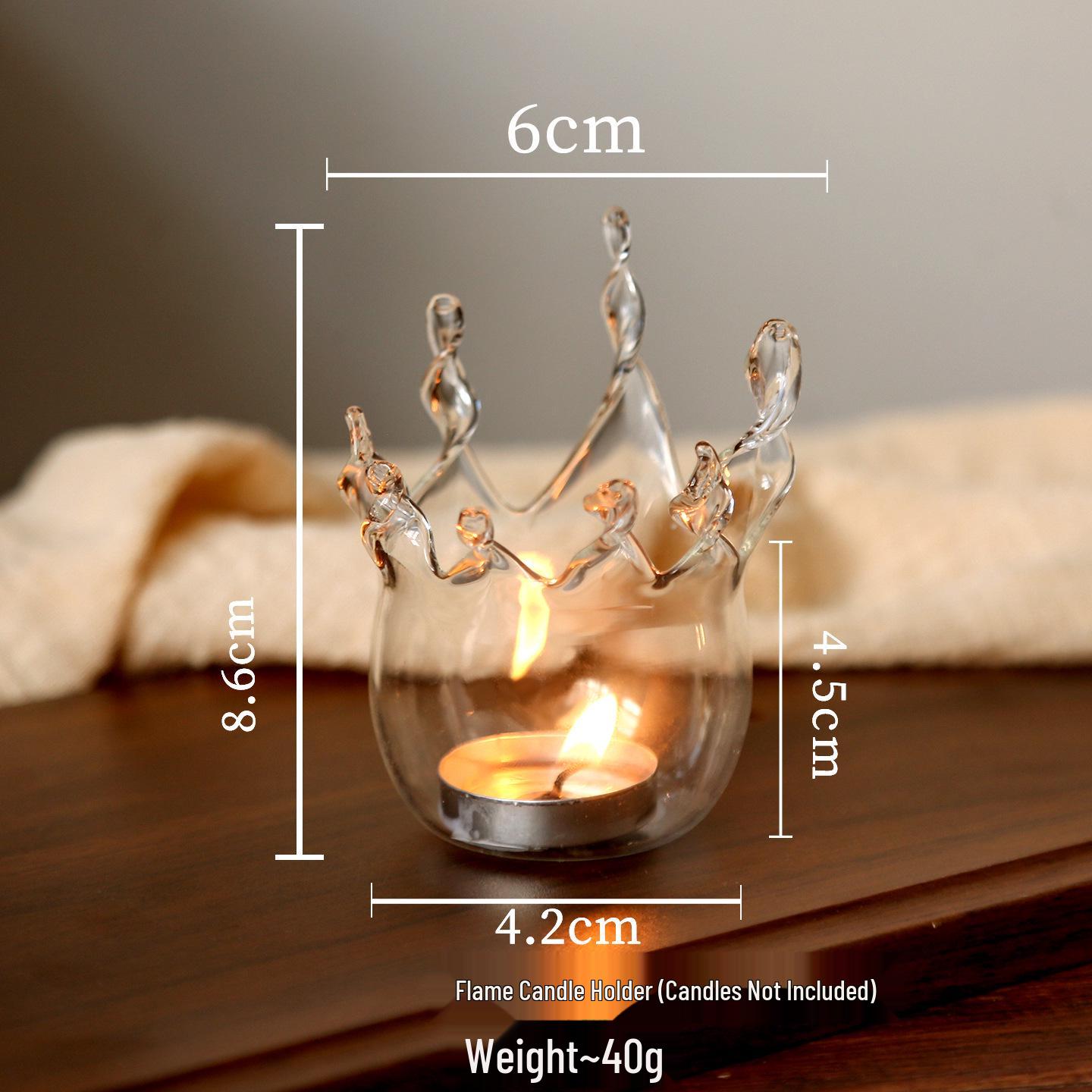 European Retro Glass Candlestick: Elegant Flame & Romantic Dining Table Decor