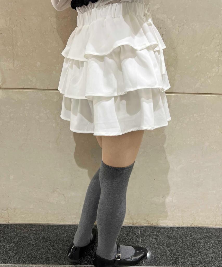 WEGO PHILLY Side Ribbon Tiered Mini Korean Size White Skirt, Spring/Summer Outfit, Girly, Casual, Cute, Style, Gift, Present, Spring, Summer, Autumn,