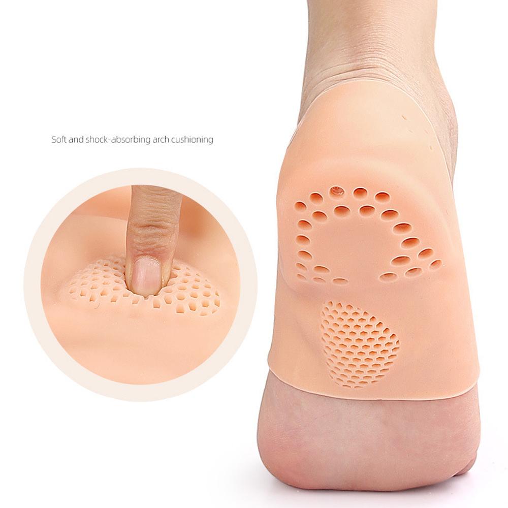 1 Pair Gel Heel Pads Cushion For Blister Prevention Achilles Tendinitis, Breathable Dry Cracked Heels Plantar Fasciitis Inserts