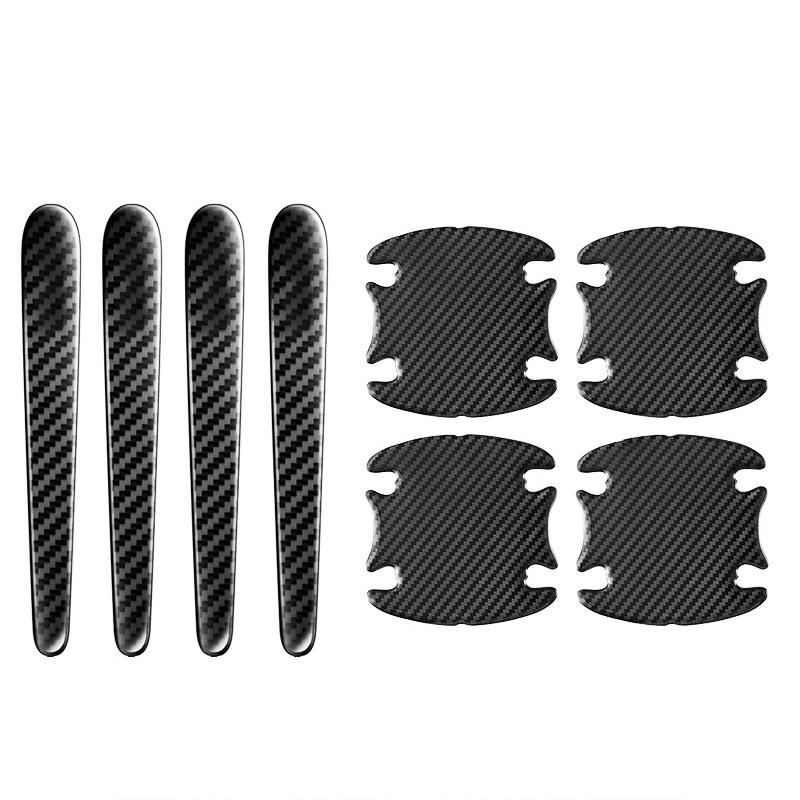 14PCS Carbon Fiber Car Door Bowl Handle Stickers Car Door Handle Bowl Scratch Protector Car  Anti-collision Protection Strip