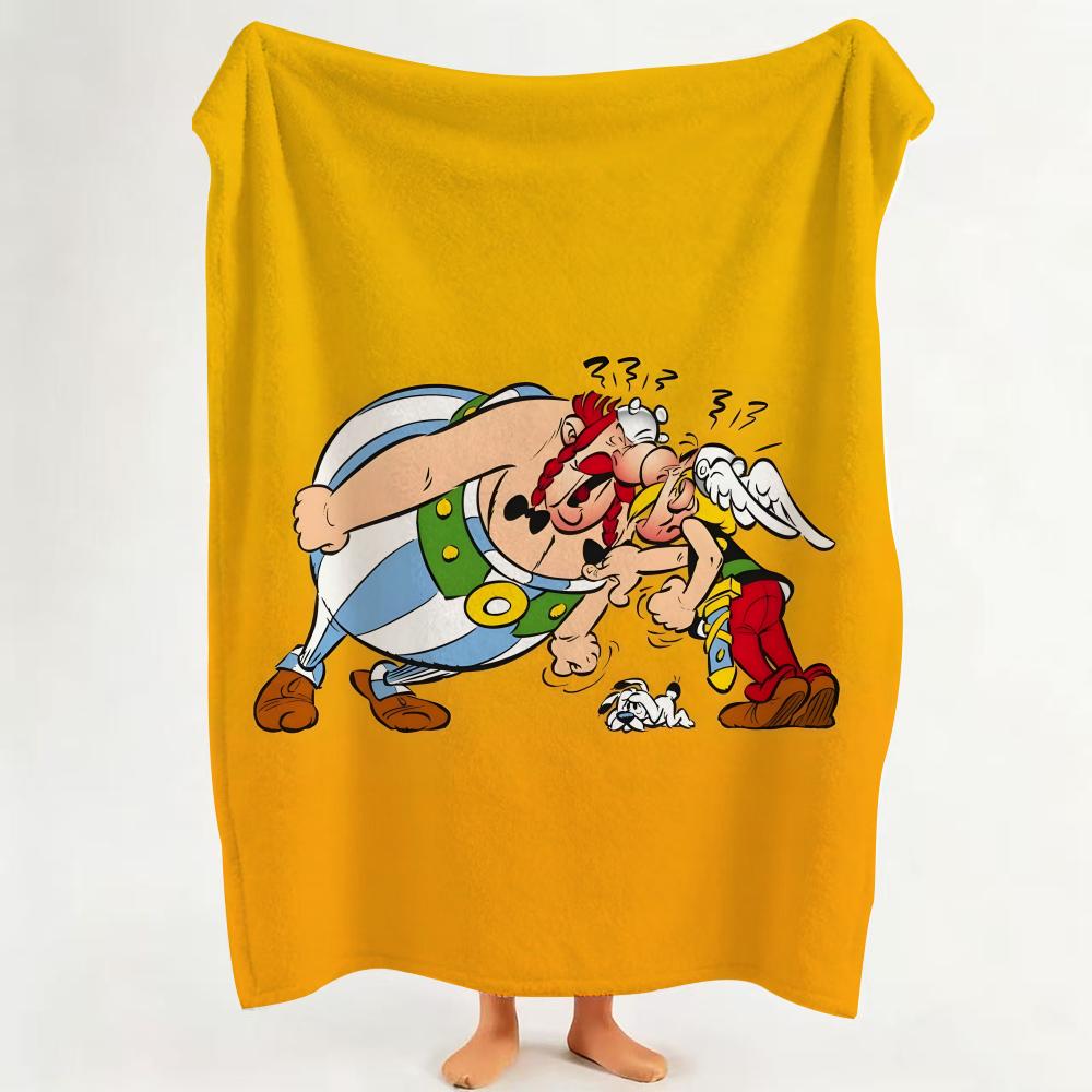 Comic A Asterix Throw Flannel Throw Blanket Suitable for Sofa Living Room Bedroom