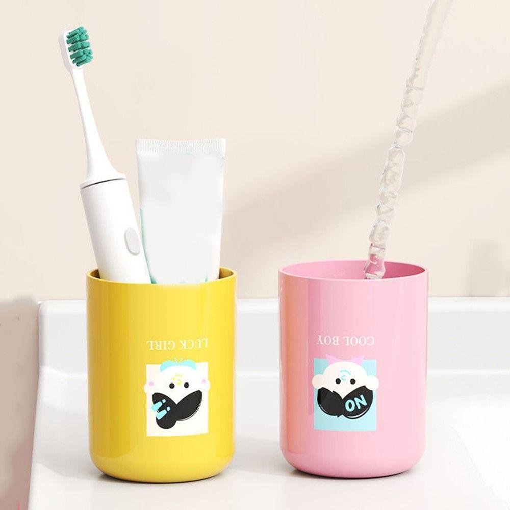 Punch Free Cute Toothbrush Holder Wall Mounted Children's Toothbrush Cup Set  Family