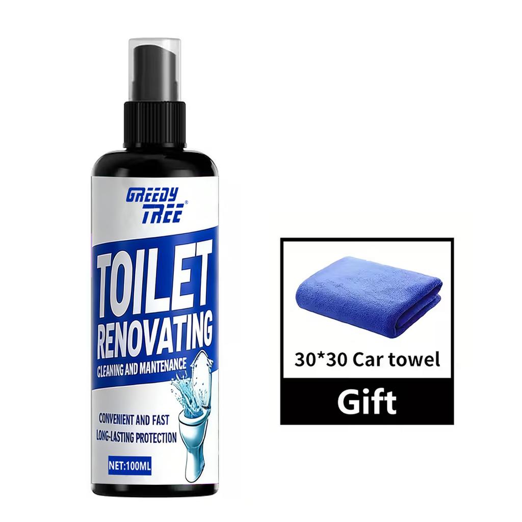Toilet Renovating Spray, 100ML Toilet Bowl Cleaner & Stain Remover, Powerful Deep Cleaning for Limescale, Yellow Stains & Grime,