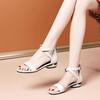 High-top Roman Sandals Women's Summer 2025 New Fashion Versatile Flat Low-heeled One-word Strap Large-size Shoes