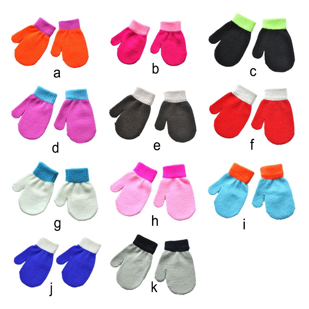 1 Pair Kids Mittens Outdoor Hands Warmer Comfortable Clothes Accessory Solid Color Girls Boys Children Mitts for Winter