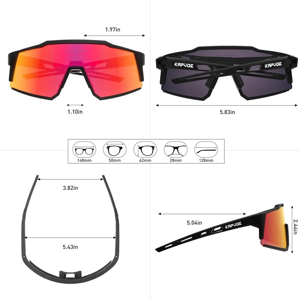 Kapvoe 4LENS Hiking Eyewear Cycling Glasses Bike Sunglasses UV400 Cycling Sunglasses for Man Bicycle Outdoor MTB Goggles