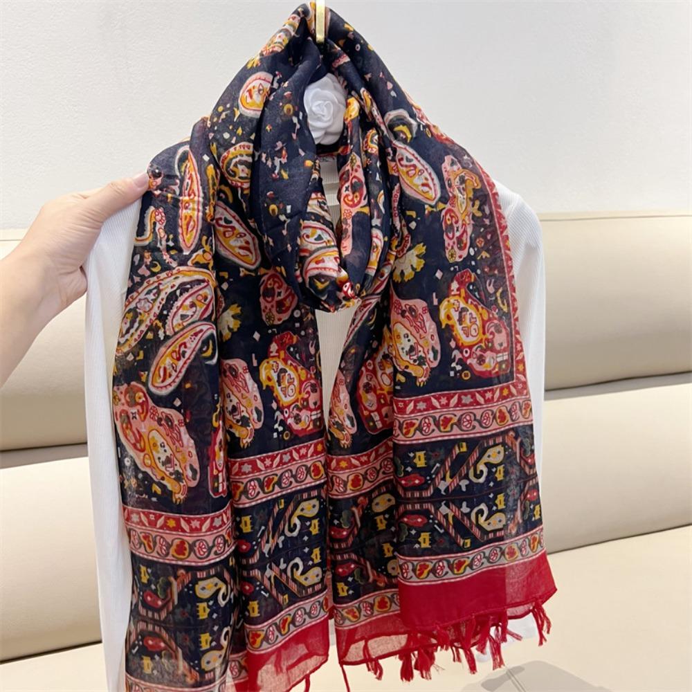 Cashew Print Women Tassel Scarf National Style Bohemian Shawl Fashion Travel Scarves  Winter Warm