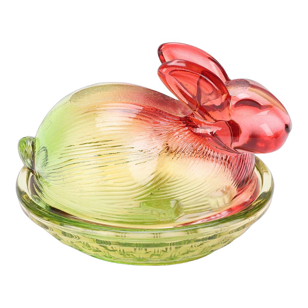Candy Dish Bunny Shape Glass Decorative Candy Bowl with Lid for Dried Fruits Snacks Coffee Beans
