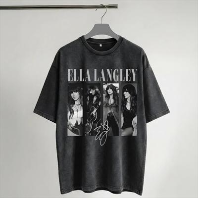Ella Langley The Dandelion Tour  Washed T Shirts Streetwear Hip Hop Vintage TShirts  Tees Unisex Women Cotton Oversize