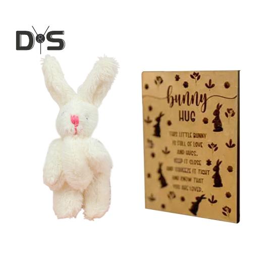 

Карманный плюшевый кролик-обнимашка, украшение с поздравительной открыткой, тканевый кролик, плюшевая кукла-сжиматель, украшение для друзей, семьи, дня рождения, годовщины, вдохновение белый