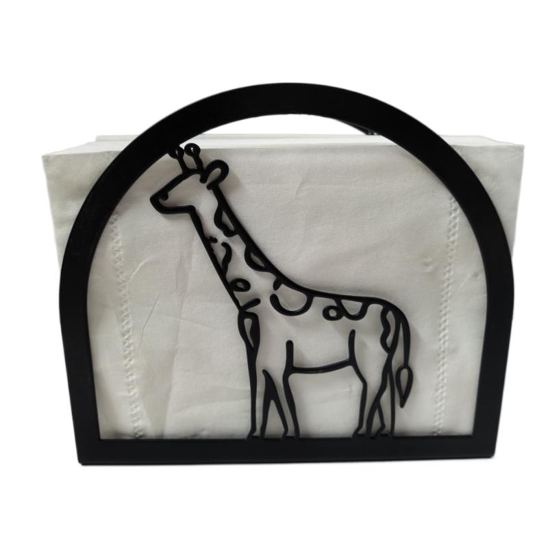 

New Giraffe Animal Iron Art Tissue Holder Creative Simple Home Living Room Bedroom Dining Table Tissue Box Restaurant Napkin Sto чёрный