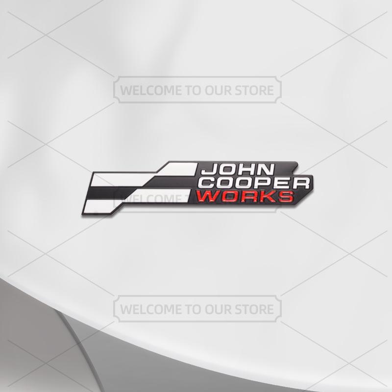 Emblema Metallico 3D John Cooper Works per Auto, Badge Griglia, Adesivi Auto, Adesivo Posteriore Auto per Mini Cooper S U25 J01 J05 F66 F65 F67
