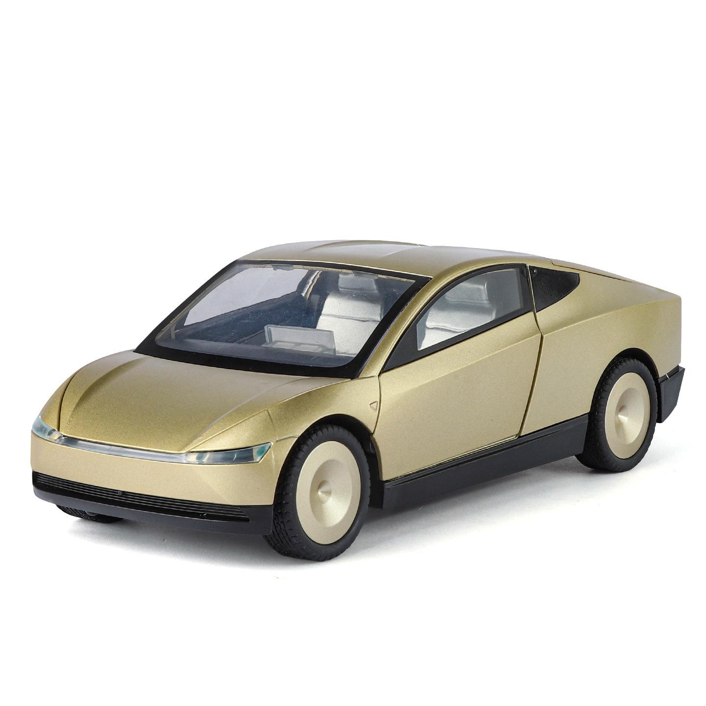 

1/24 Tesla CyberCab Robotaxi Alloy Driverless Taxi Car Model Diecast Metal Concept New Energy Vehicles Car Model Sound Light Kids Gift золотистый