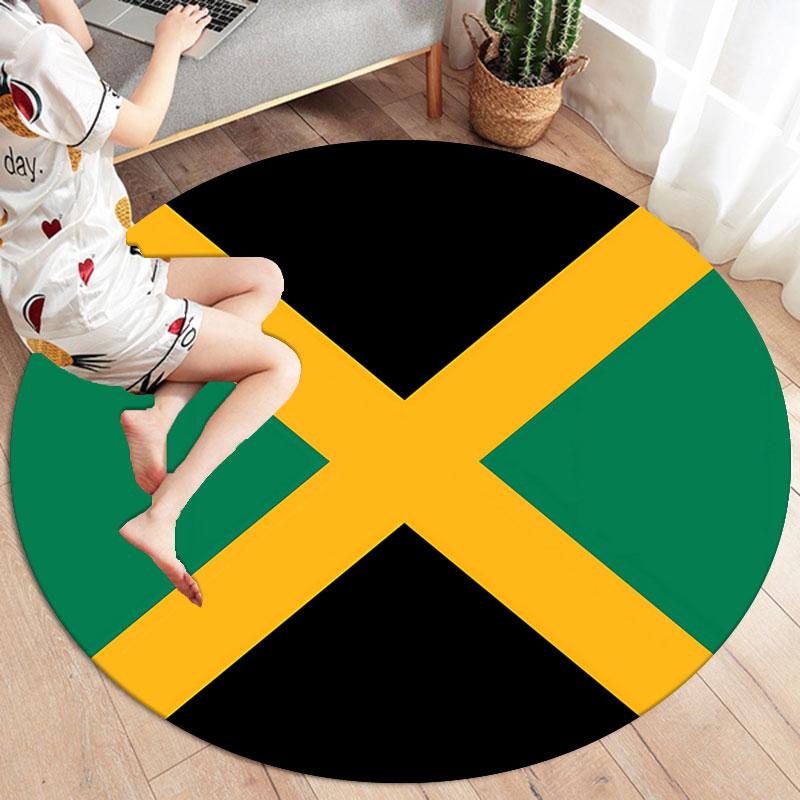 Flag Round Area Rug,Carpet Rug for Living Room Bedroom Sofa Playroom Decor,Non-slip Floor Mat