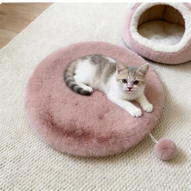 Thickened Round Cat & Dog Sleeping Mat and Blanket