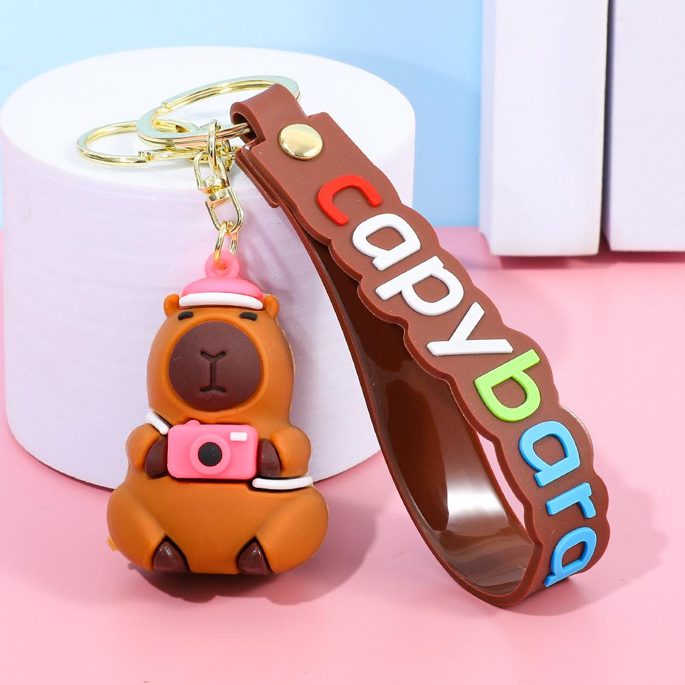 Creative Cute Capybara Keychains For Car Keychain Anime Cartoon Capibala Pendant Women Doll Keyring Charm Holiday Gifts Jewelry